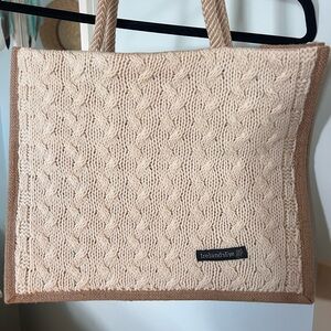 IrelandsEye Cream and Tan Knit Tote Bag